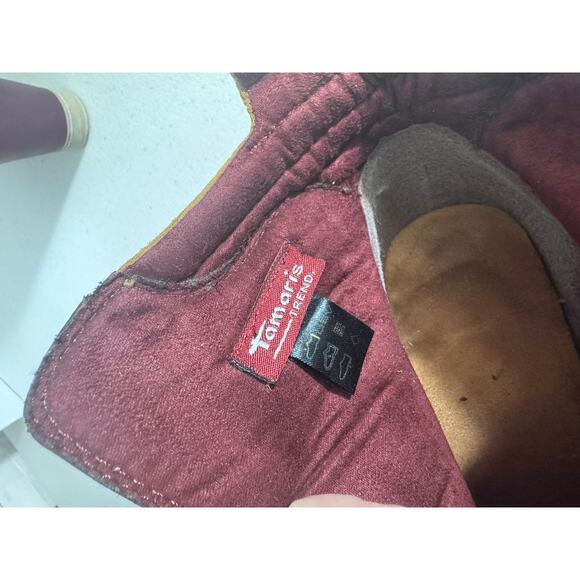 "TAMARIS" Trend Wedge Bootie Hook & Loop Straps Suede & Leather Vintage Y2K - Picture 8 of 10